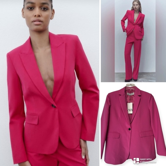 Zara NWT Vibrant Pink Blazer - Picture 1 of 8